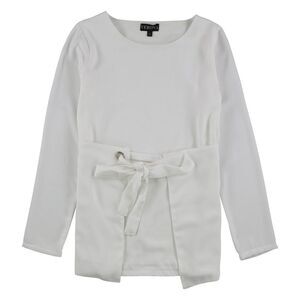 Verona Collection Womens Tie-Belt Pullover Blouse, White, NWT